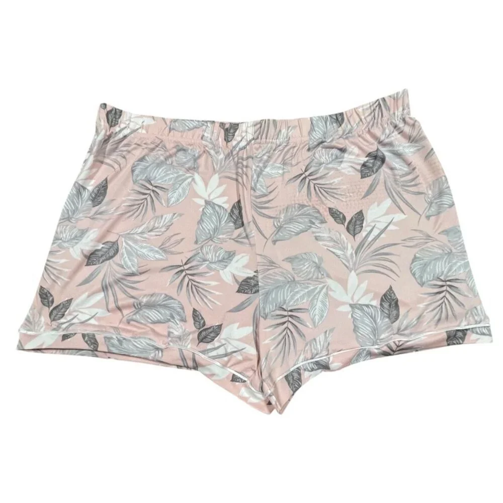 Tahari Pink/Silver Camp Shirt & Short Pajama Set SIZE-XL - Picture 11 of 13